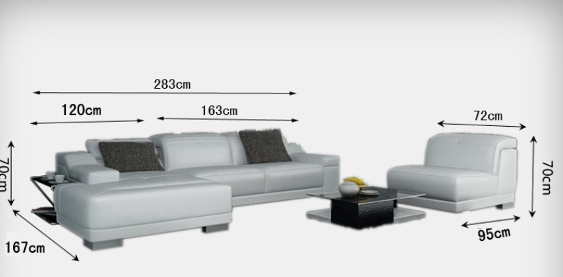 Ledersofa Sofa Couch Wohnlandschaft Ecksofa Eck Garnitur Design + Sessel K5002D