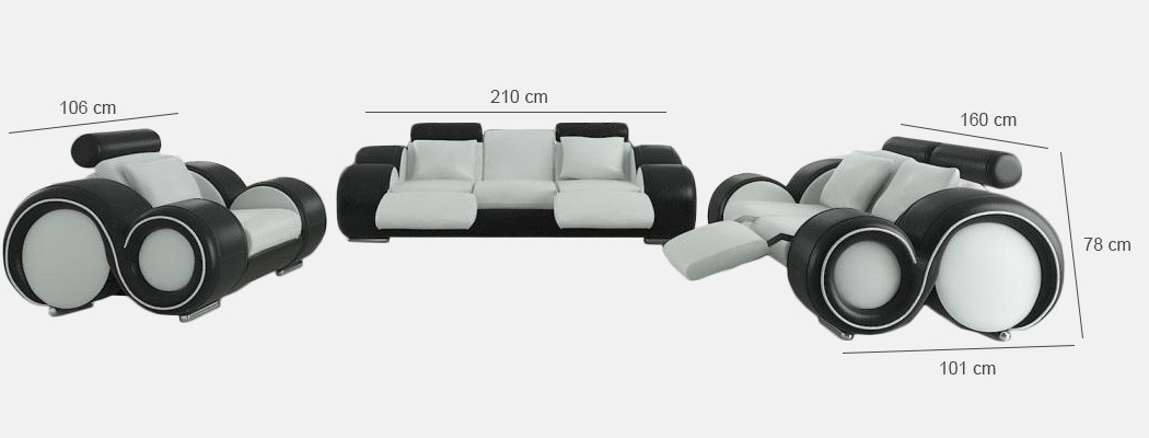 Patentiertes Design Sofagarnitur Komplett Wohnzimmer Couch Sofa Garnitur BERLIN Set