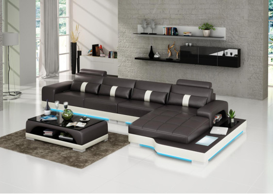 Entdecken Sie Komfort und Stil mit unserem modernen gepolsterten Ecksofa in L-Form