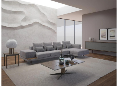 Ecksofa L-Form Grau Wohnzimmer Designer Polstermöbel Eck Möbel Neu