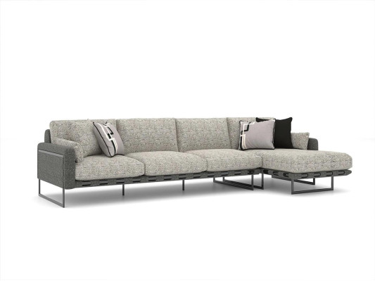 Luxus Sofa L-Form Designer Polstermöbel Wohnzimmer Grau Ecksofa Neu Möbel