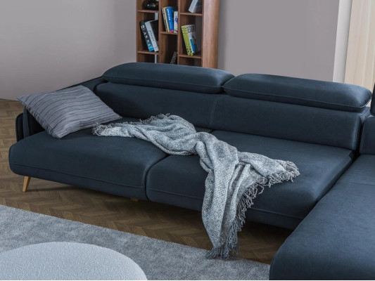 Designer Wohnzimmer Sofas L-Form Einrichtung Polstermöbel Schwarz Ecksofa