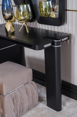Schminktisch mit Spiegel Hocker Make Up Schlafzimmer Design Möbel Holz 2tlg.