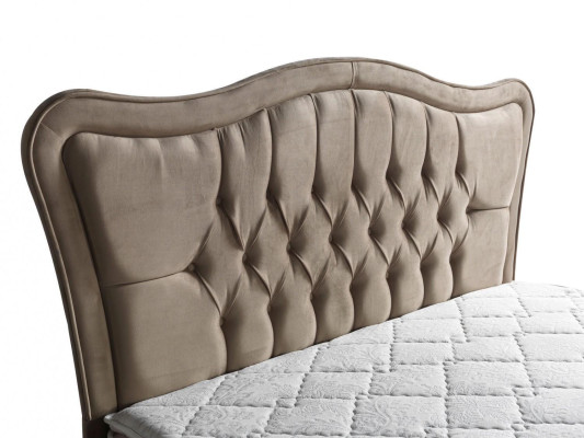 Bett Design Betten Luxus Polster Schlafzimmer Möbel Modern Beige 160x200