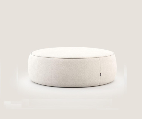 Weißer Luxus Polster Hocker Rundhocker Sitzmöbel Designer Stilvolle Möbel