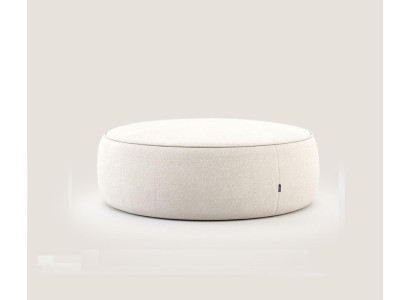Weißer Luxus Polster Hocker Rundhocker Sitzmöbel Designer Stilvolle Möbel
