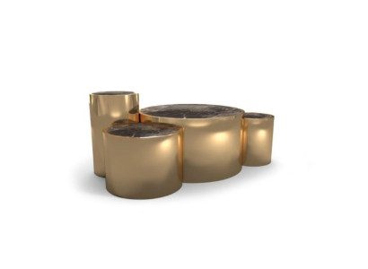 Goldener Couchtisch Wohnzimmer Beistelltisch Modernes Design Glasplatte