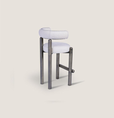 Designer Weißer Barhocker Mit Edelstahlfüßen Luxus Einsitzer Bar Möbel