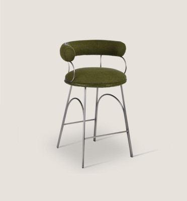 Olivengrüner Barhocker Luxus Lehnstuhl Designer Sessel Polster Möbel