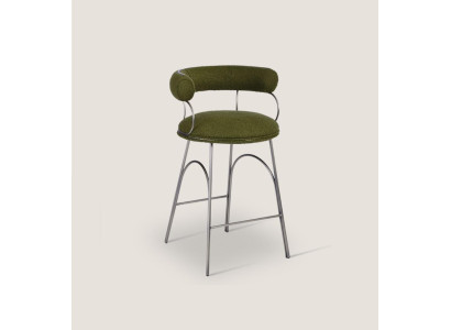 Olivengrüner Barhocker Luxus Lehnstuhl Designer Sessel Polster Möbel