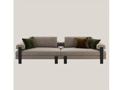 Sofa 2 Sitzer Textil Holz Modern Sofa Polster Couch Design Luxus Neu