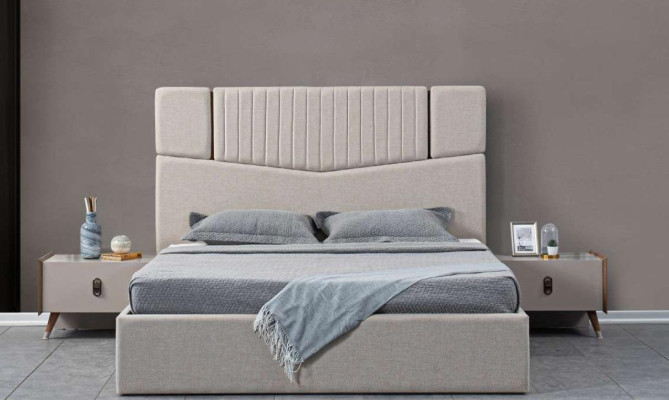 Bett 2x Nachttische 4tlg. Kleiderschrank Schlafzimmer Set Luxus Betten