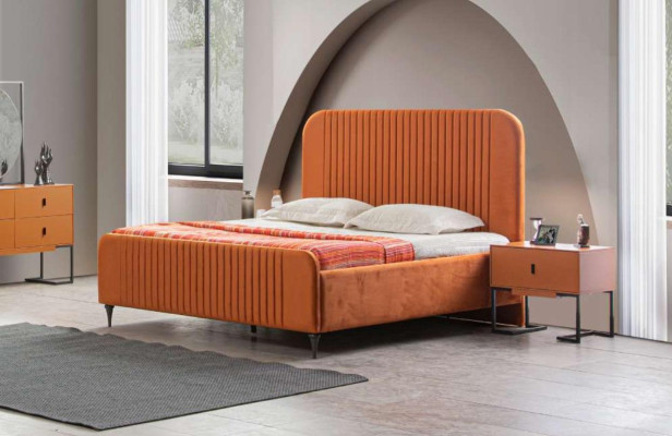Komplettes Schlafzimmer Bett 2x Nachttische 5tlg. Modern Set Luxus Neu
