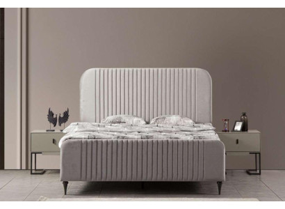 Bett 2x Nachttische 3 tlg. Schlafzimmer Garnitur Design Luxus Modern