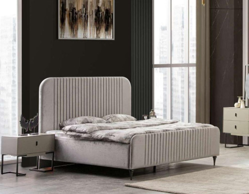 Bett 2x Nachttische 3 tlg. Schlafzimmer Garnitur Design Luxus Modern