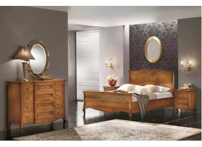 Bett 2x Nachttische Kommode 5tlg. Set Schlafzimmer Italienische Möbel