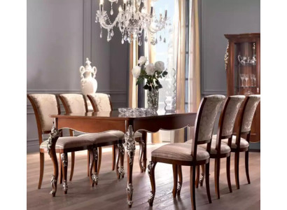 Esszimmer Set 6x Stühle Essgruppe Holz Polsterstuhl Luxus Stuhl Neu