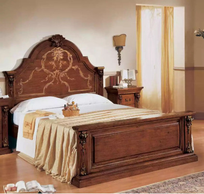Schlafzimmer Bett Holz 160x200 Betten Braun Doppelbett Möbel
