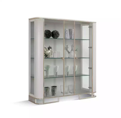Vitrine Holz Luxus Klassisches Sideboard Design Möbel Italienisch Weiß