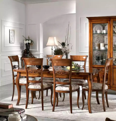 Esstisch 6x Stühlen Esszimmer Essgruppe Holz Sideboard 9tlg.Garnitur