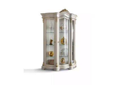 Vitrine Holz Schrank Klassische Weiß Schränke Design Wohnzimmer Glas