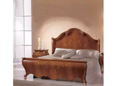Bett Holzdoppelbett im klassischen Stil Luxus Design Schlafzimmer Betten