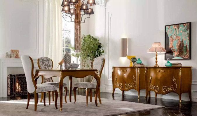 Luxus Esszimmer Set Braun Garnitur Klassische Tisch 4x Stühle Sets 5tlg