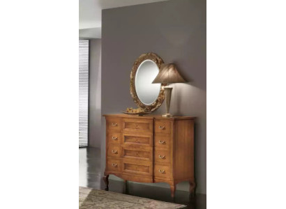 Schlafzimmer Kommode mit Spiegel Luxus Modern Möbel Set 2tlg Holz Neu