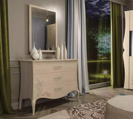 Moderne Luxus Set 2tlg Kommode Spiegel Holz Konsole Sideboard Möbel Neu