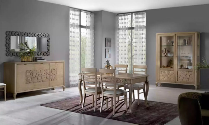 Vitrinen Holz Glas Schrank Braun Vitrine Wohnzimmer Möbel Anrichte Neu