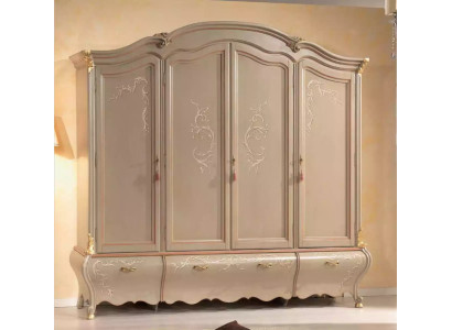 Großer Klassischer Viertüriger Kleiderschrank Luxus Massivholz Möbel
