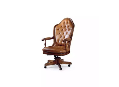 Bürostuhl Holz Chef Sessel Chesterfield Italien Möbel Braun Drehbar Neu