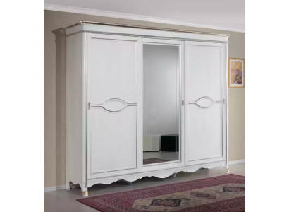 Weißer Klassischer Kleiderschrank Spiegeltür Schlafzimmer Möbel Design