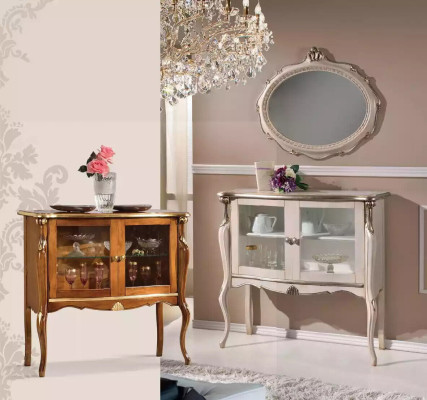 Klassische Glasvitrine Luxus Aufbewahrungs Tisch Wohnzimmer Möbel Holz