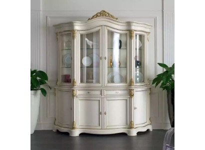 Vitrine Italienische Luxus Möbel Vitrinen Anrichte Schrank Glas Design
