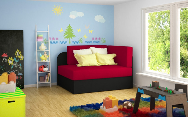 Kindersofa Couch Ecksofa Polstersofa Schlafsofa Schlaffunktion Bettkasten Zimmer