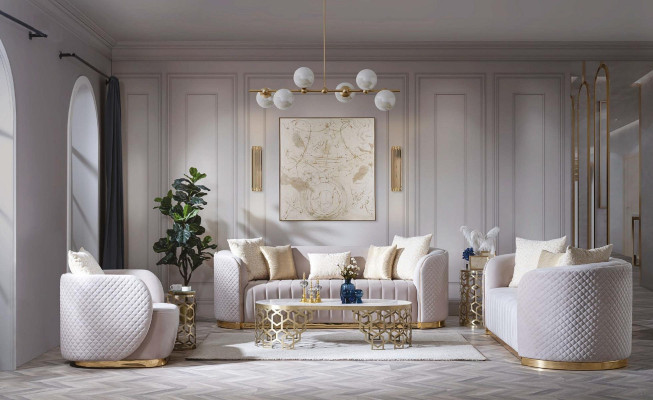 Ovale Couch Dreisitzer Couchen Möbel Sofa Einrichtung Wohnzimmer Samt