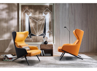 Sessel Design Schlagen Relax Lounge Club Einsitzer Polster Stoff Leder