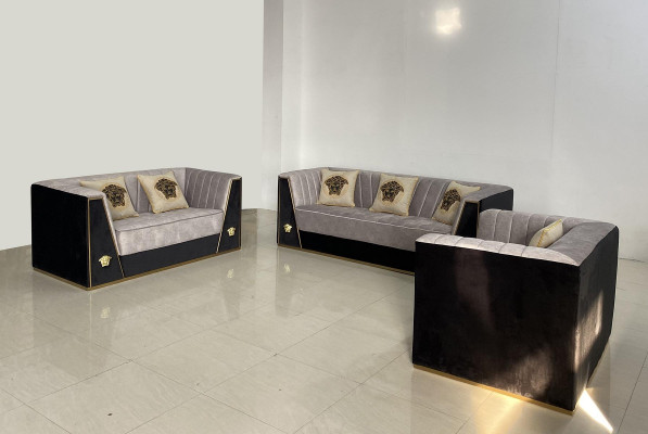 Luxus Sofa 2Sitzer Möbel Design Polster schwarz Textil Samt Sofas Couchen