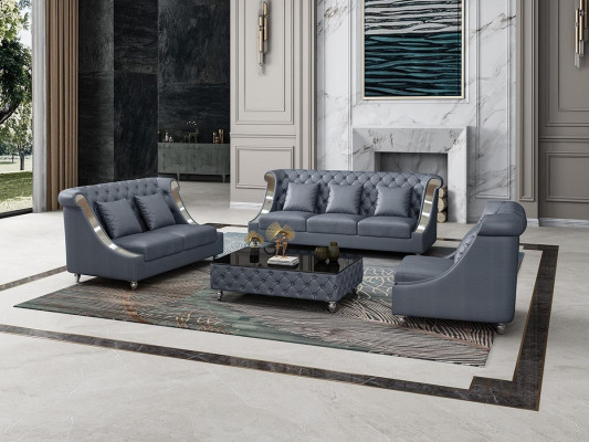 Moderne Sofa Couch 3 Sitzer Chesterfield Ledersofa Dreisitzer Couchen