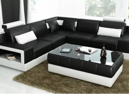 Wohnzimmer Leder xxl couch landschaft sofa moderne designer eckpolster
