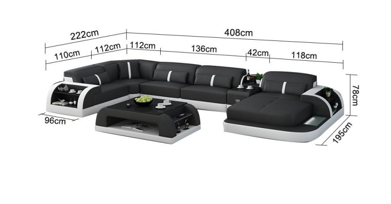 Moderne Designer Ecksofa U Form Wohnlandschaft Couch Sofas Polster Ecke Sofa Neu