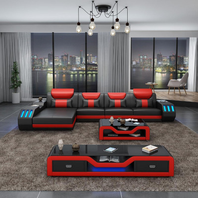 Wohnlandschaft L Form Ecksofa + Couchtisch + Sideboard Design Wohnlandschaft
