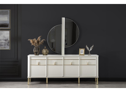 Beige Kommode Holzschrank Sideboard Kommoden Konsole Möbel xxl big