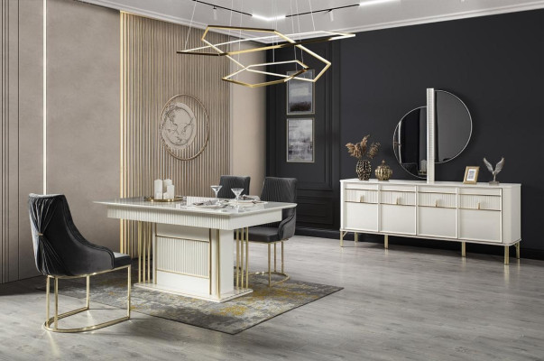Esstisch Moderner Tisch Holz Esszimmer Garnitur 6x Stuhl Set Stühle 7tlg Set