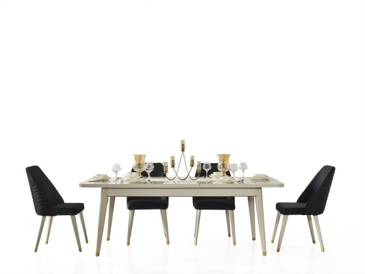 Esstisch + 4 Stühle Esszimmer Set Essgruppe Garnitur Tisch 5tlg Set Stuhl neu