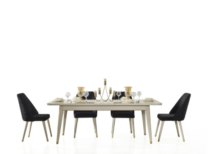 Esstisch + 4 Stühle Esszimmer Set Essgruppe Garnitur Tisch 5tlg Set Stuhl neu