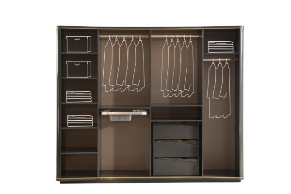 Grauer Luxus Schrank Schlafzimmer Möbel Schränke Kleiderschrank Holz