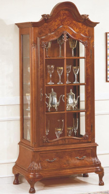 Vitrine Glasschrank braun Möbel Schränke Vitrinen Schrank Italienische Möbel neu