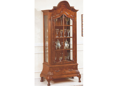 Vitrine Glasschrank braun Möbel Schränke Vitrinen Schrank Italienische Möbel neu